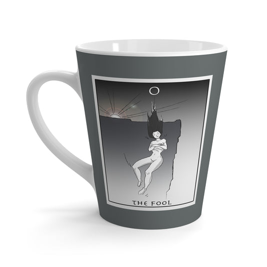 Tarot "The Fool" Latte Mug – Monochrome Mystic Coffee Cup