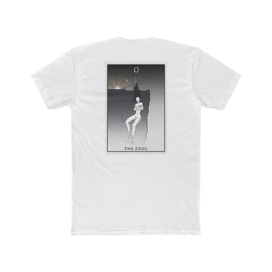 Tarot 'The Fool' Graphic Tee — Mystical Monochrome Tarot Card T-Shirt
